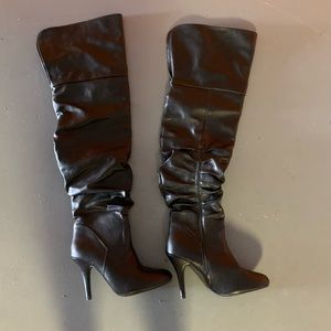 Over the knee black boots